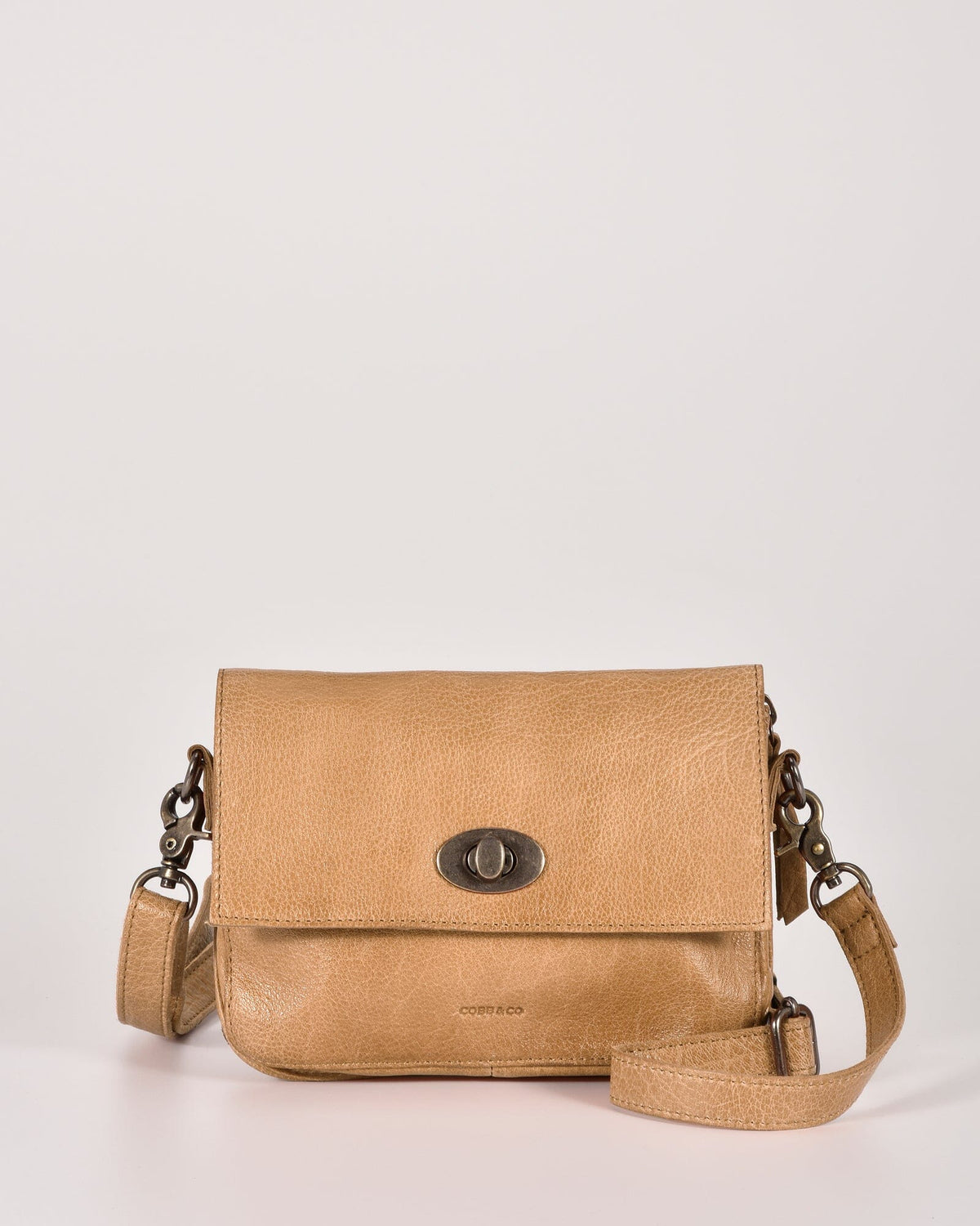 Darwin Leather Crossbody Bag with Turnlock