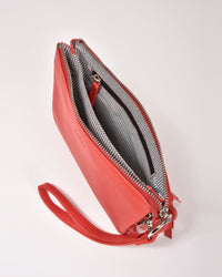 Lily Double Zip Compartment Soft Leather Crossbody Bag