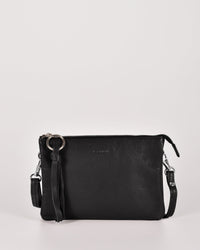 Lily Double Zip Compartment Soft Leather Crossbody Bag