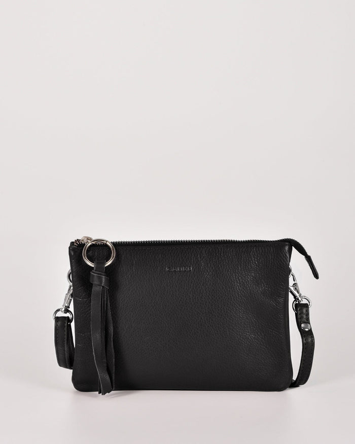 Lily Double Zip Compartment Soft Leather Crossbody Bag