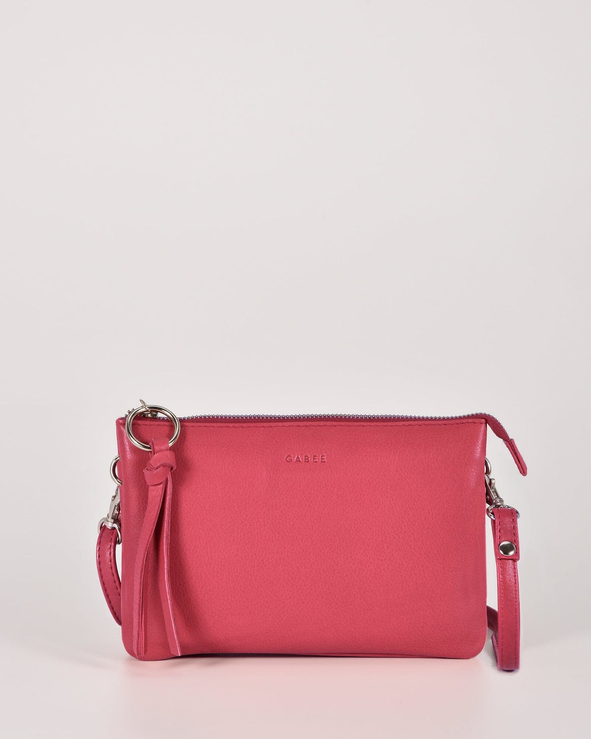 Lily Double Zip Compartment Soft Leather Crossbody Bag