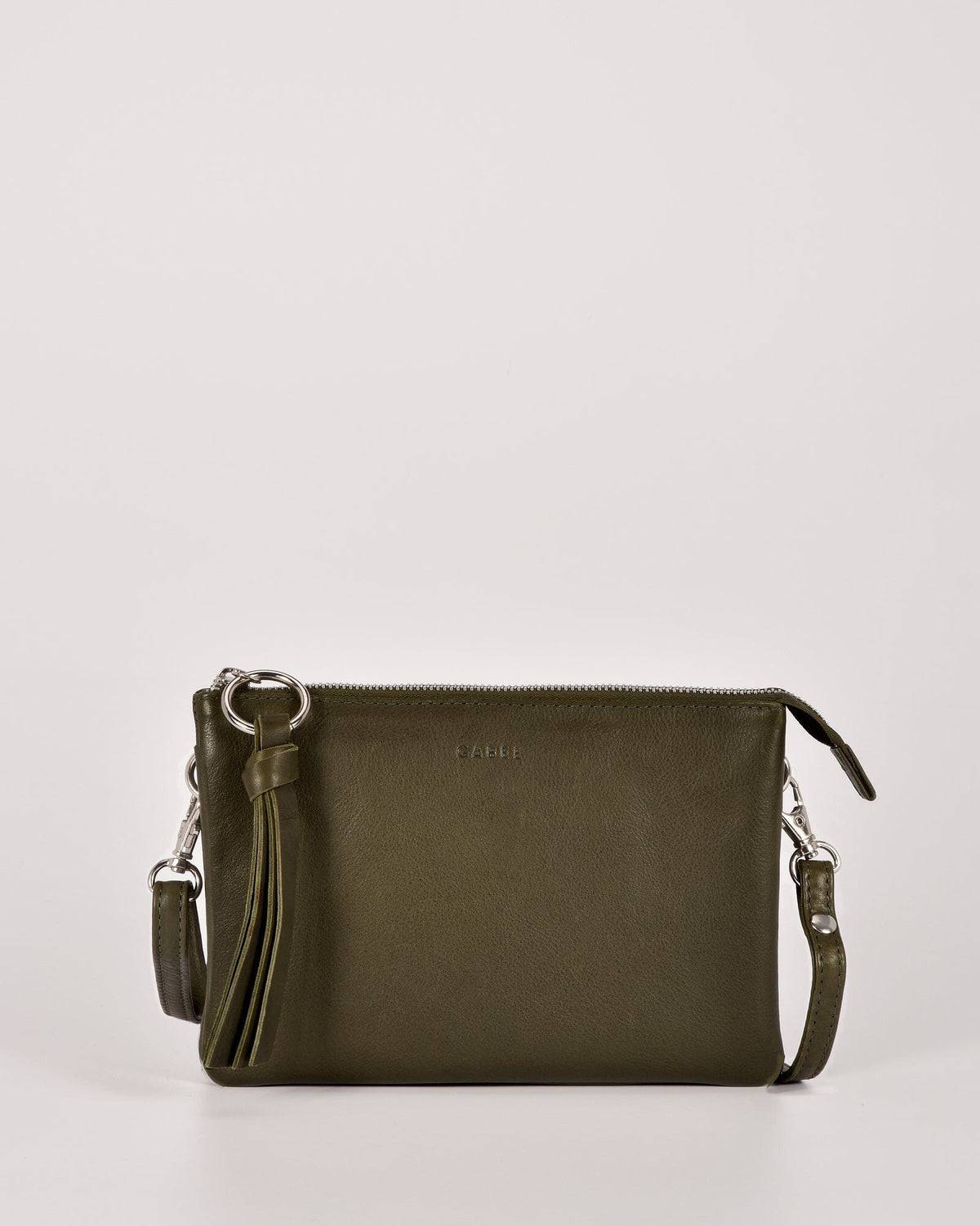 Lily Double Zip Compartment Soft Leather Crossbody Bag
