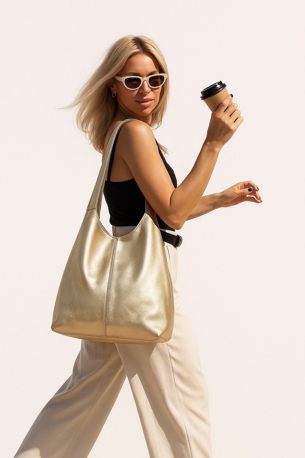 Lynx Metallic Hobo With Pouch