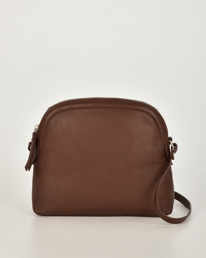 Sabine Leather Crossbody Bag GABEE Chocolate 