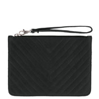 Astrid V-Quilted Leather Wristlet Pouch