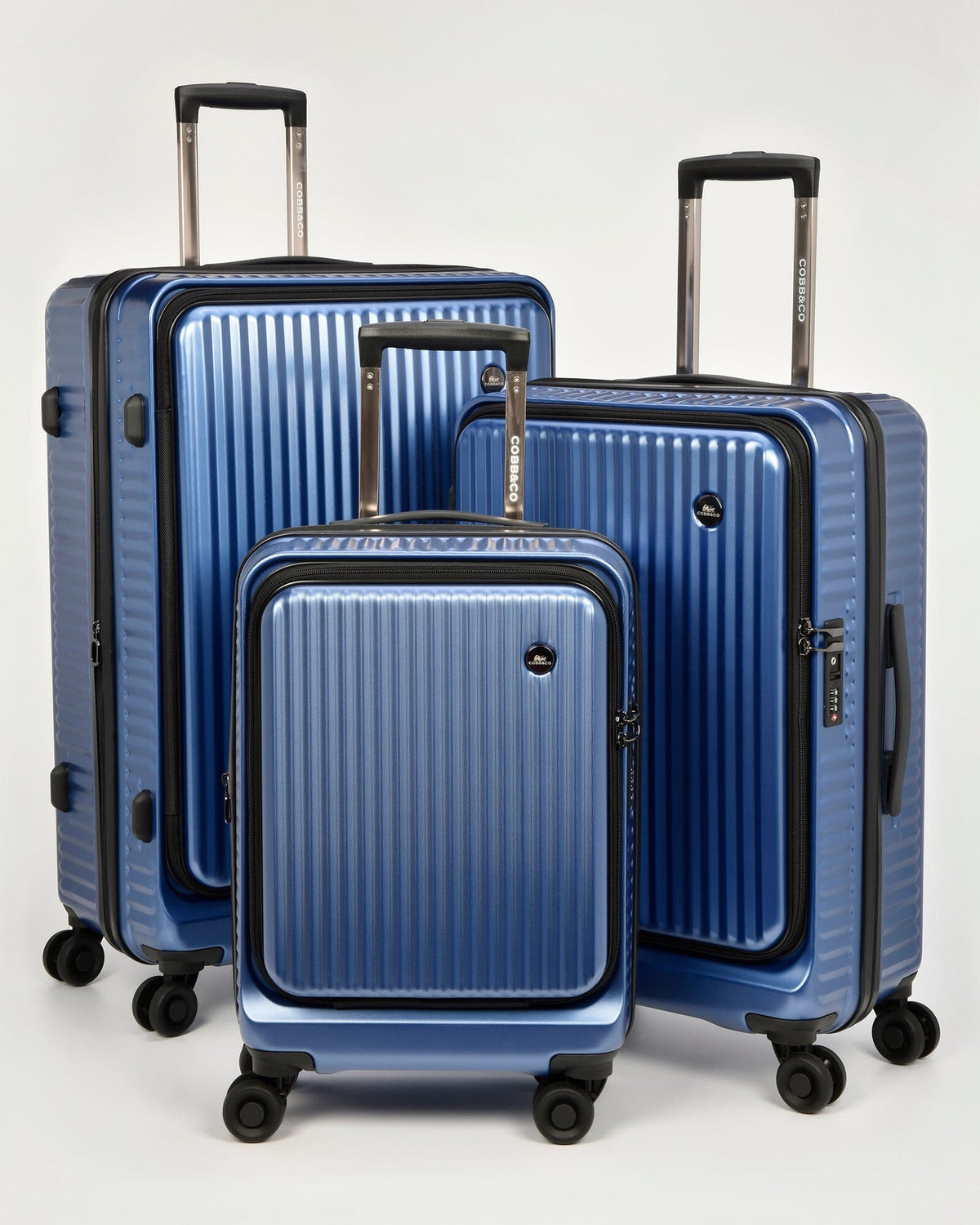 Canberra Expandable Front Opening Hardside 3 Piece Luggage Set