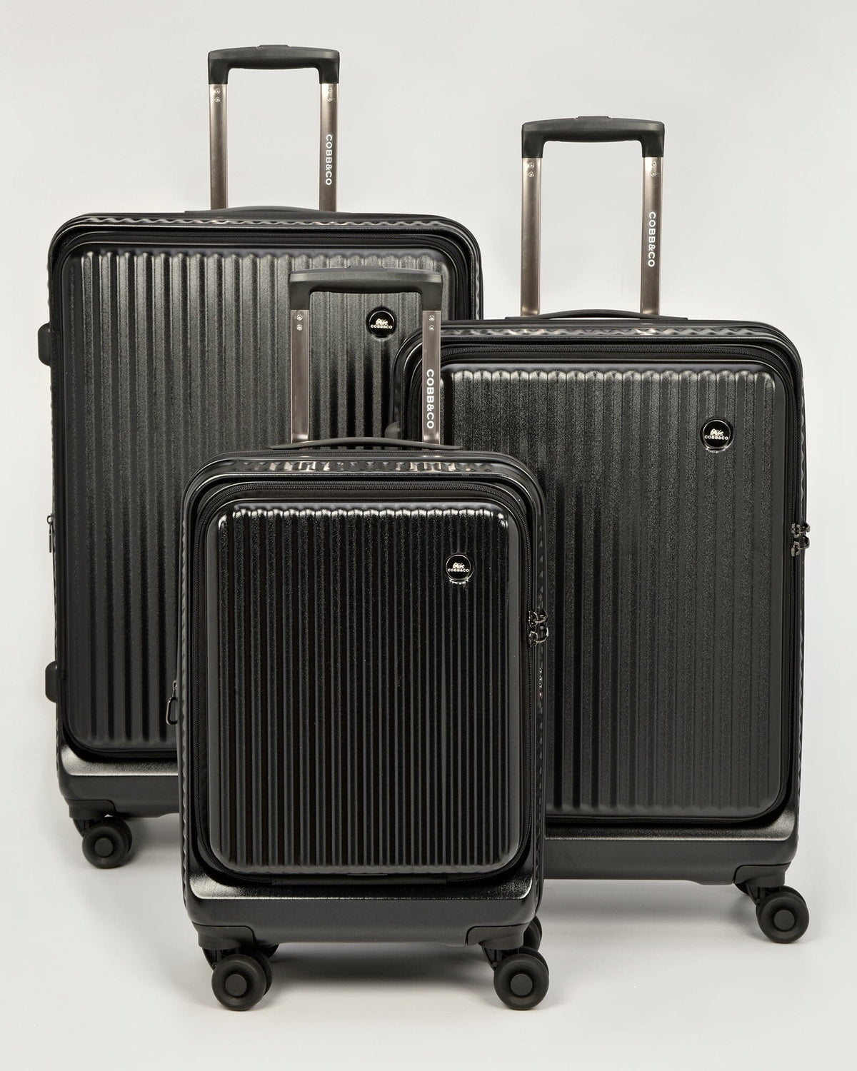 Canberra Expandable Front Opening Hardside 3 Piece Luggage Set