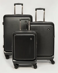 Canberra Expandable Front Opening Hardside 3 Piece Luggage Set