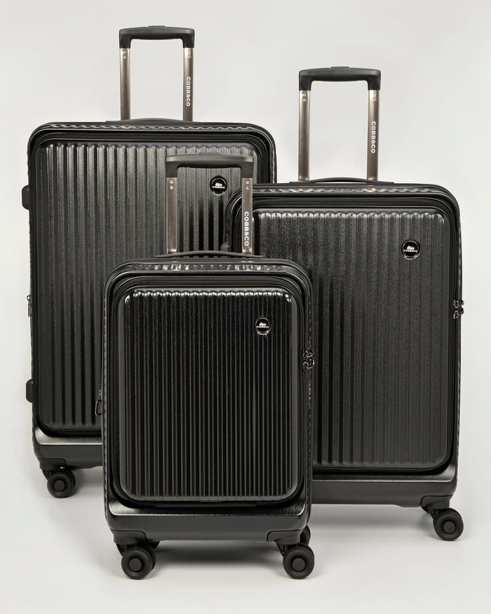 Canberra Expandable Front Opening Hardside 3 Piece Luggage Set