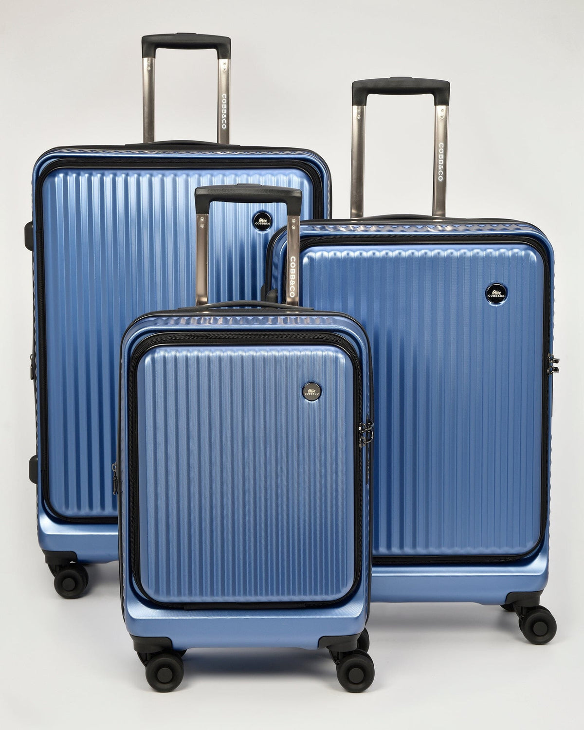 Canberra Expandable Front Opening Hardside 3 Piece Luggage Set