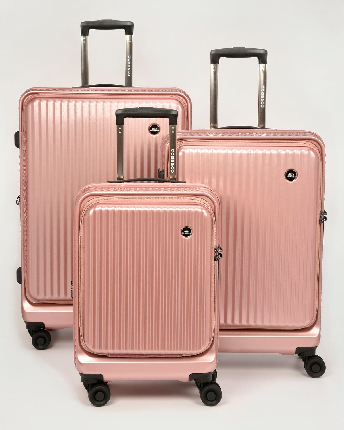 Canberra Expandable Front Opening Hardside 3 Piece Luggage Set