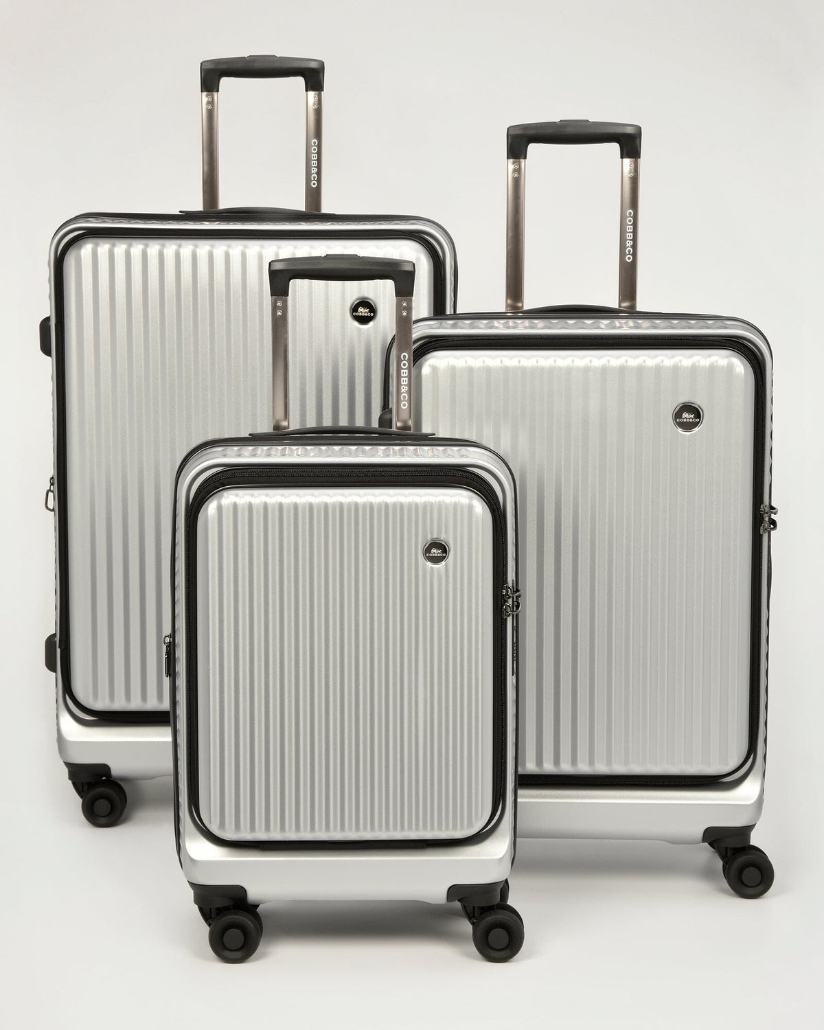 Canberra Expandable Front Opening Hardside 3 Piece Luggage Set