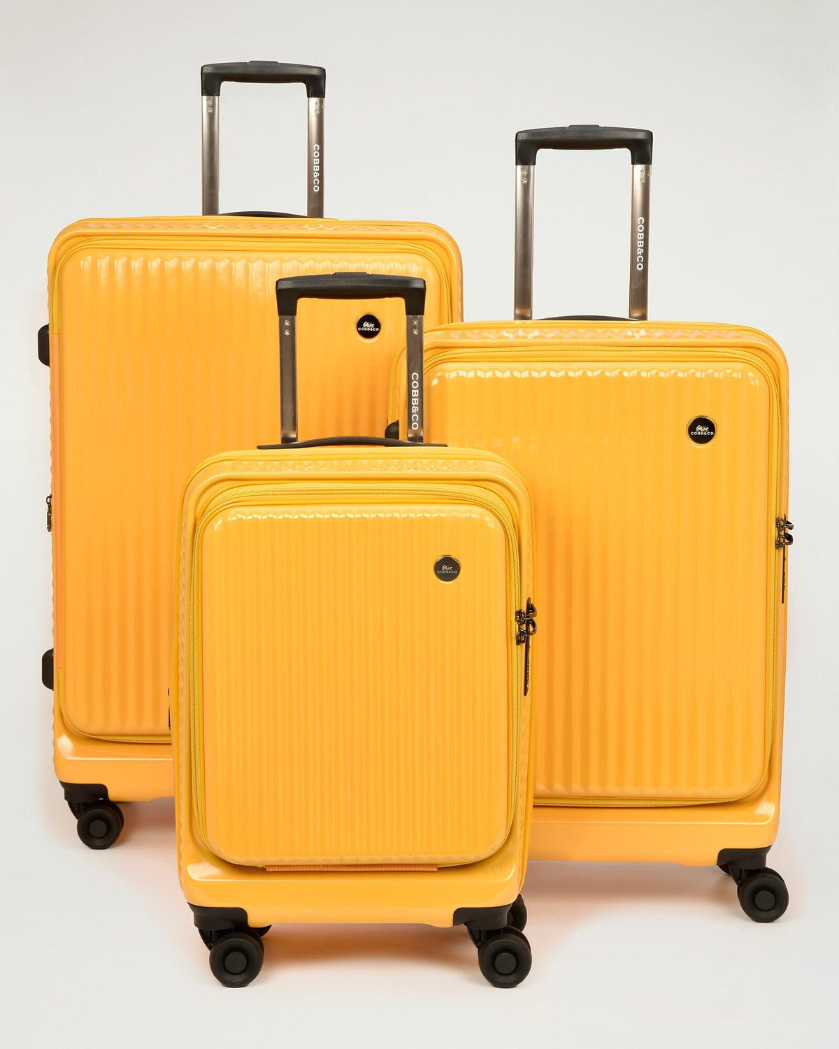 Canberra Expandable Front Opening Hardside 3 Piece Luggage Set