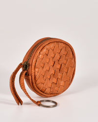Creswell Leather Woven Coin Purse