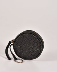 Creswell Leather Woven Coin Purse