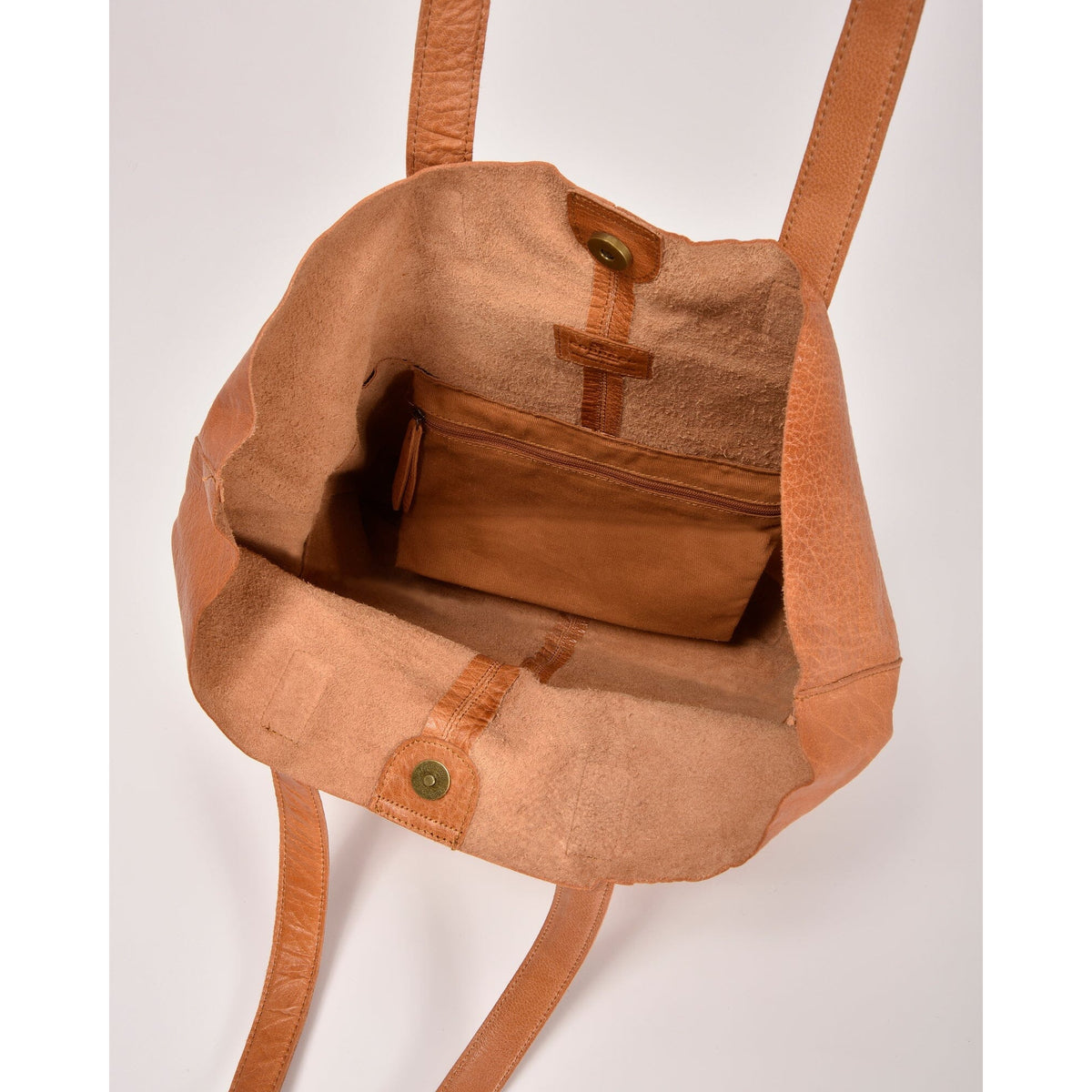 Hotham Leather Tote with front flap pocket