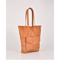 Hotham Leather Tote with front flap pocket