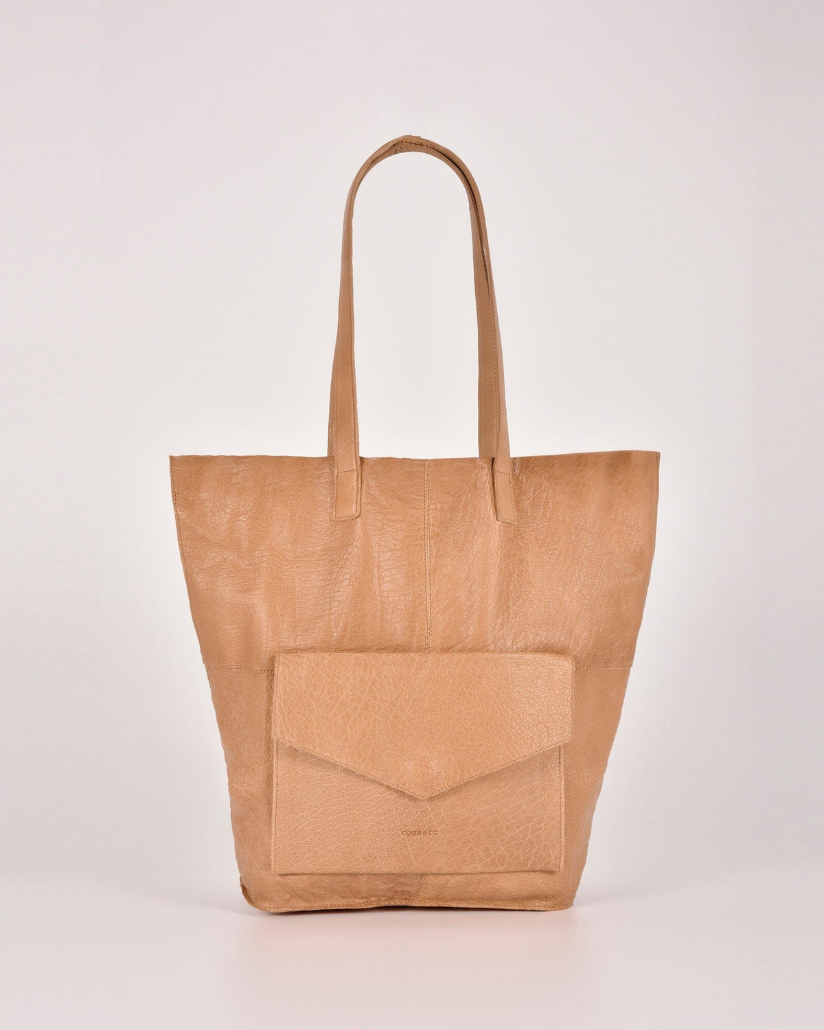 Hotham Leather Tote with front flap pocket
