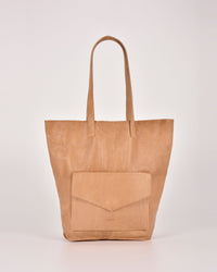Hotham Leather Tote with front flap pocket