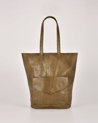 Hotham Leather Tote with front flap pocket