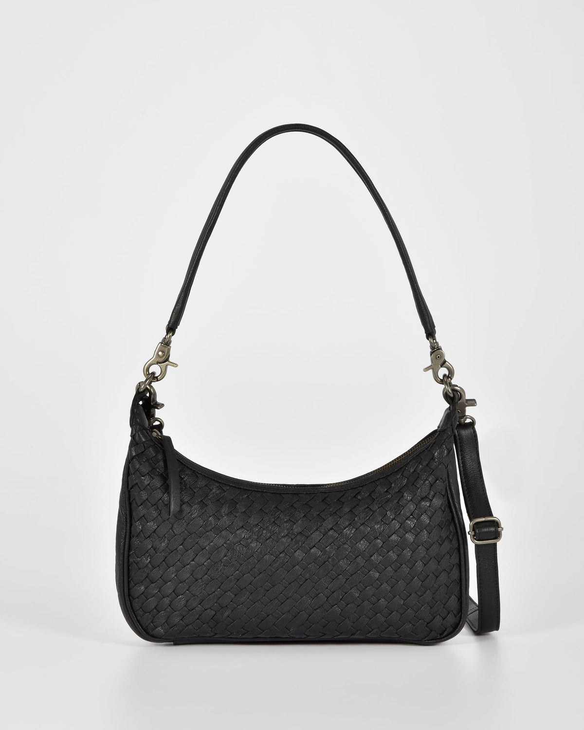 Hughes Woven Leather Shoulder Bag