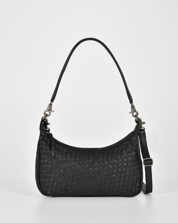 Hughes Woven Leather Shoulder Bag