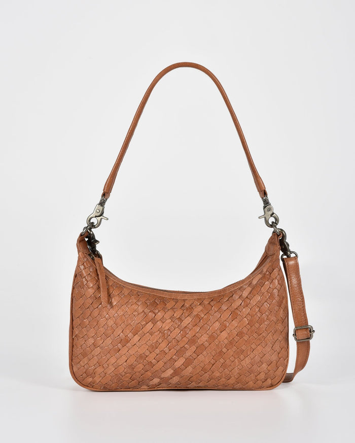 Hughes Woven Leather Shoulder Bag