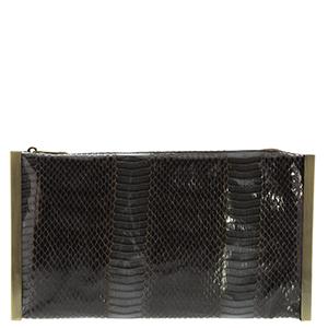Macey Snake Metal Frame Clutch