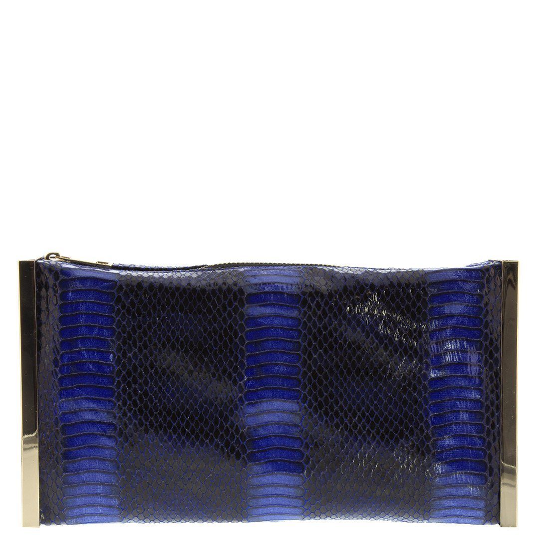 Macey Snake Metal Frame Clutch