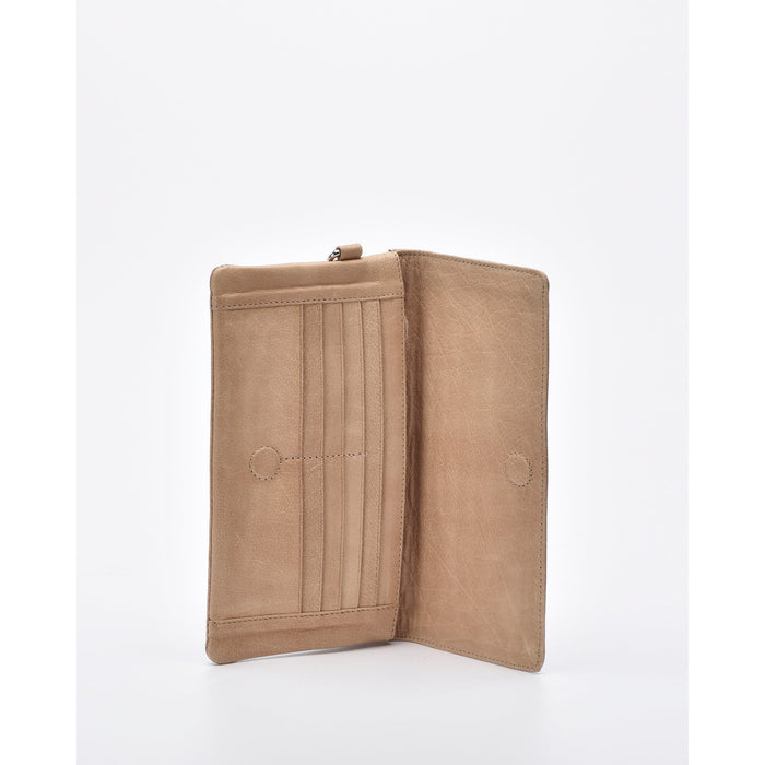 Wodonga Soft Leather Fold Over Wallet With Wristlet