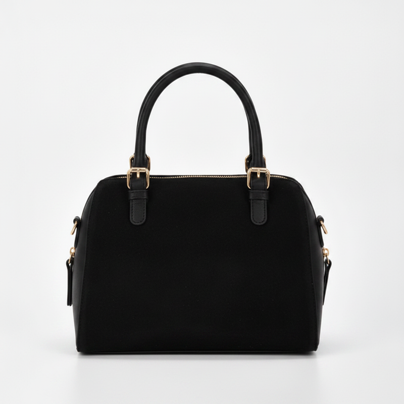 Armadale Suede & Leather Crossbody Bag in Black