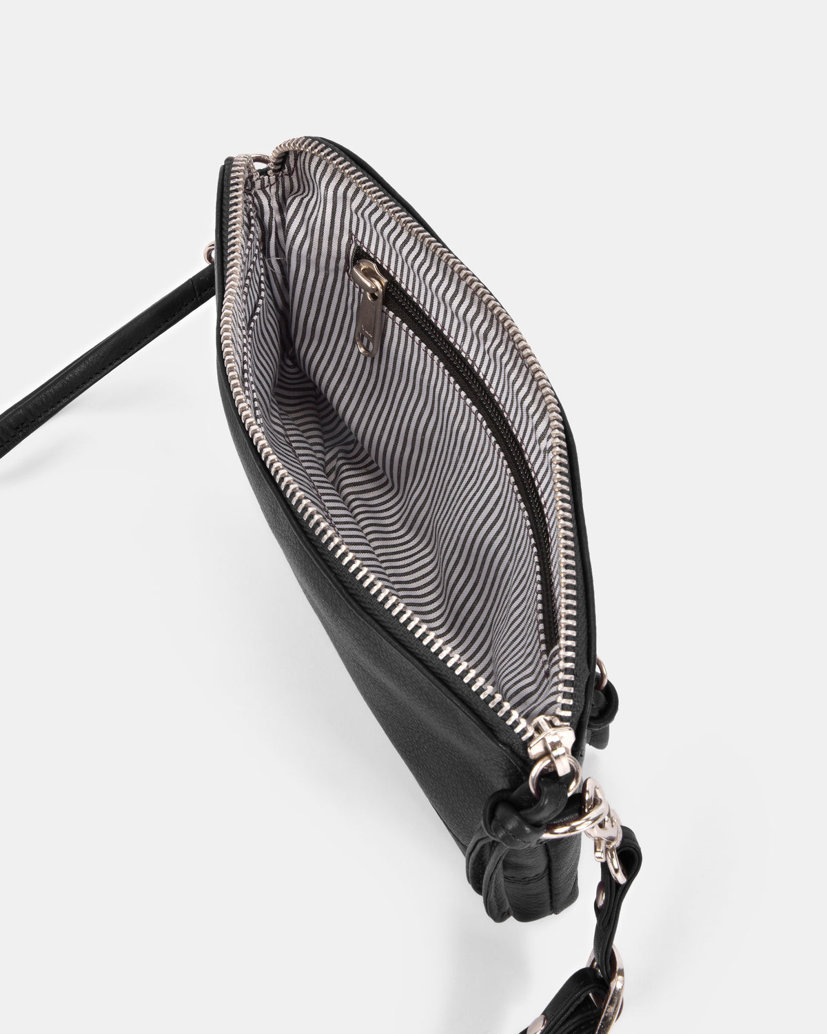 Kara Leather Crossbody Purse 2 in 1 - Black