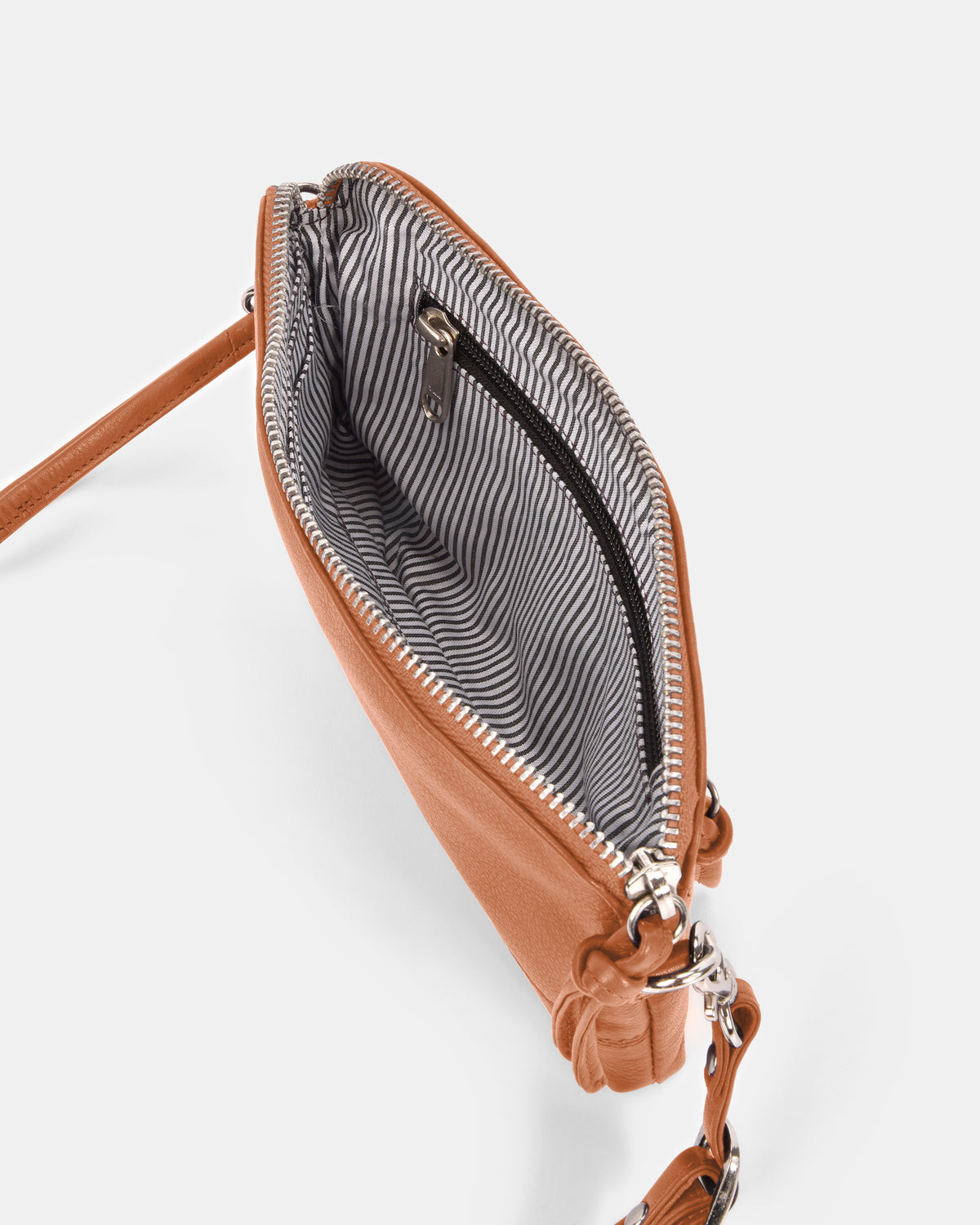 Kara Leather Crossbody Purse 2 in 1 - Camel