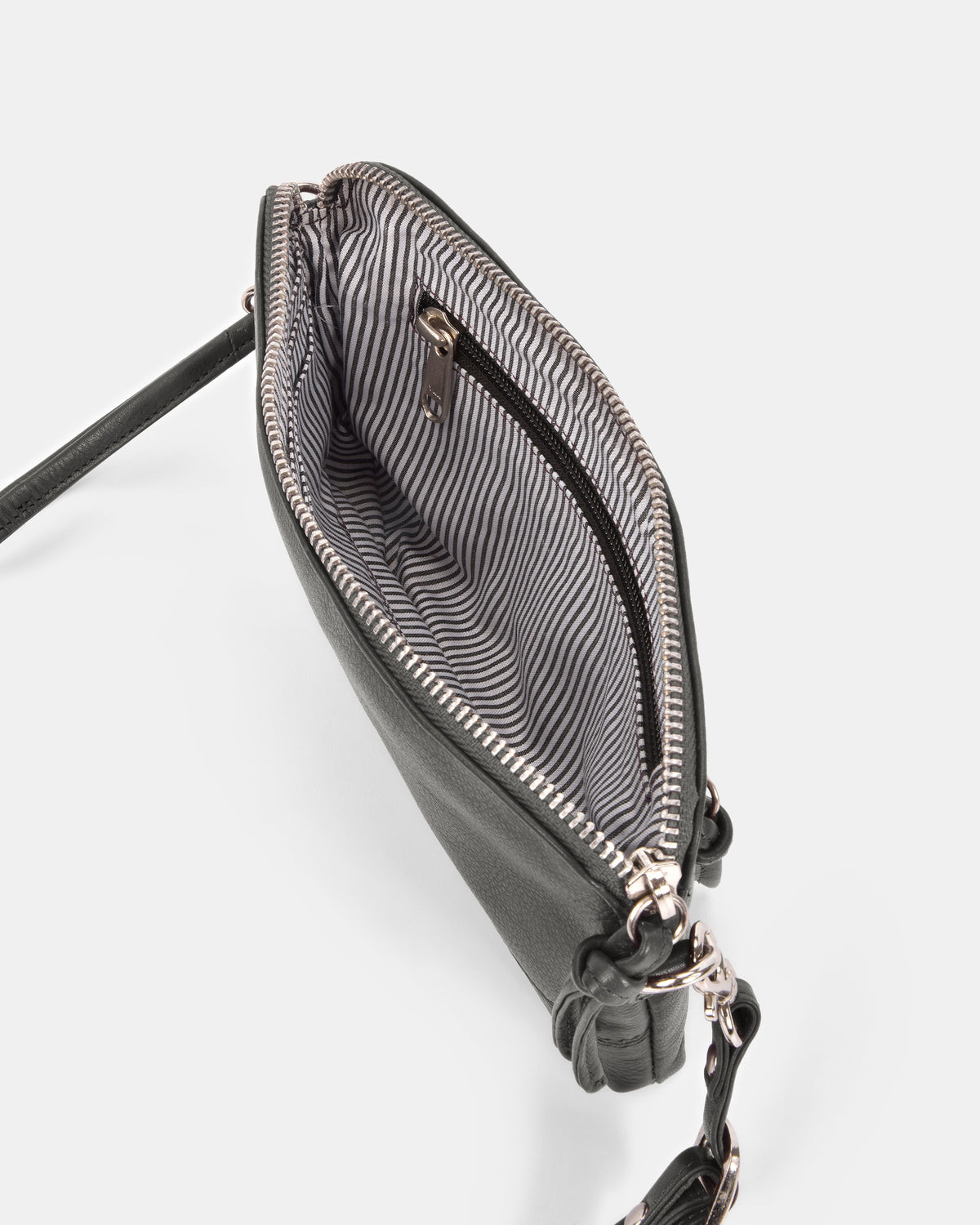 Kara Leather Crossbody Purse 2 in 1 - Grey