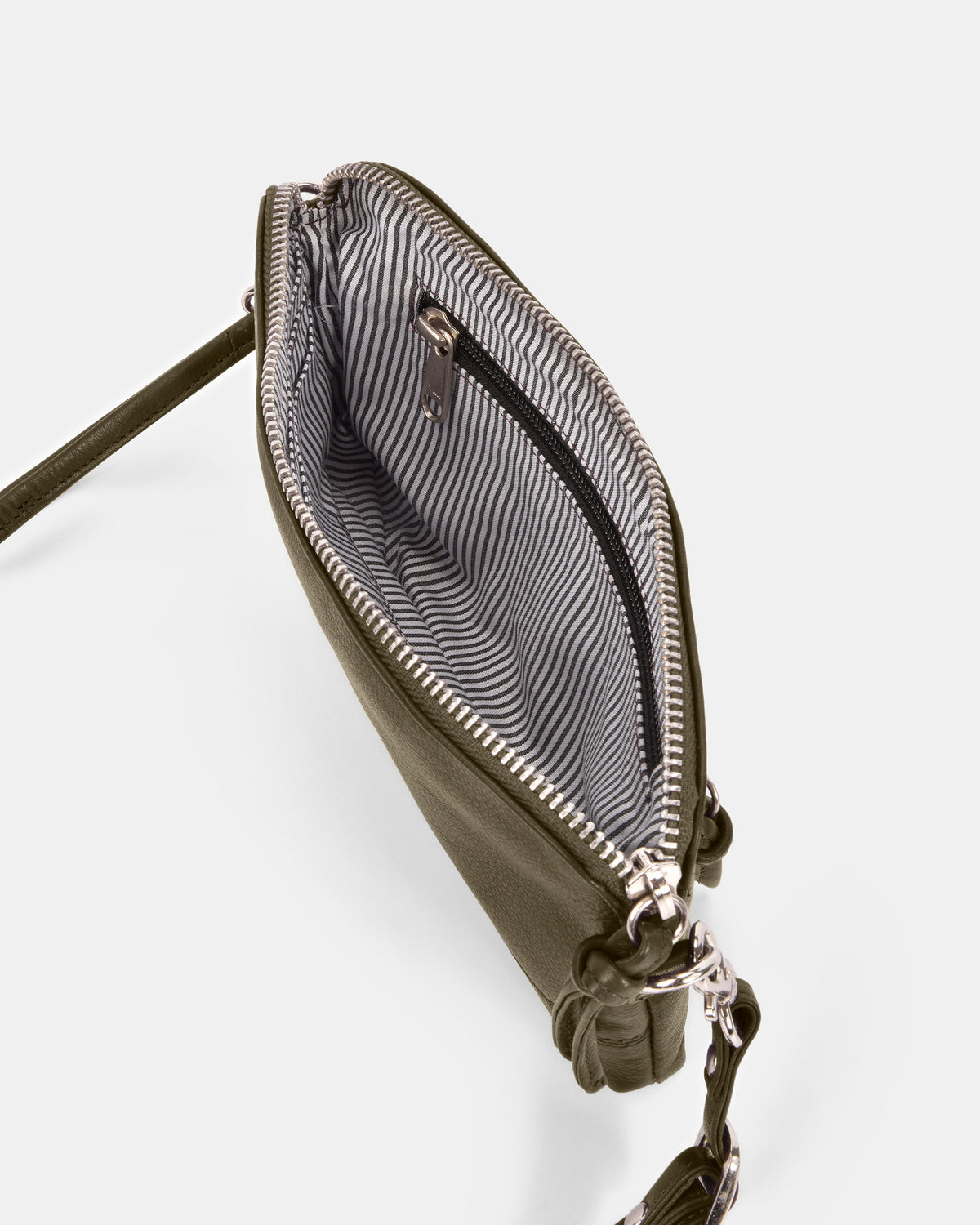 Kara Leather Crossbody Purse 2 in 1 - Olive