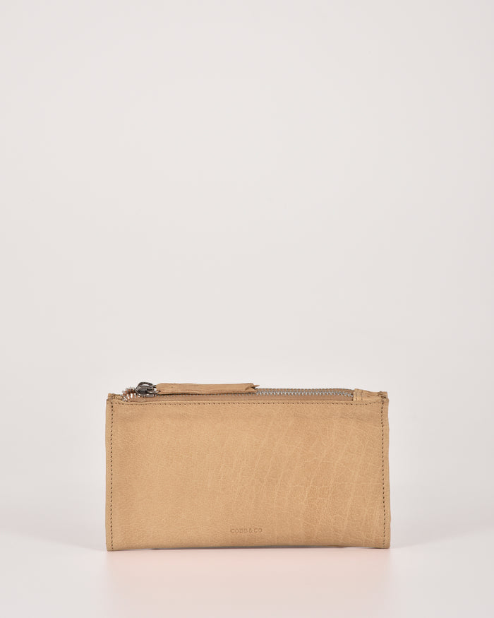 Taree Soft Leather Pouch Wallet - Camel