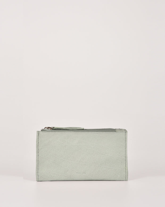 Taree Soft Leather Pouch Wallet - Mist