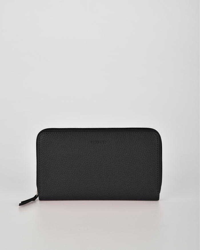 Creswick RFID Safe Zip Around Leather Wallet - Black