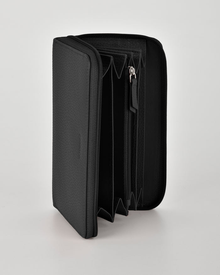 Creswick RFID Safe Zip Around Leather Wallet - Black