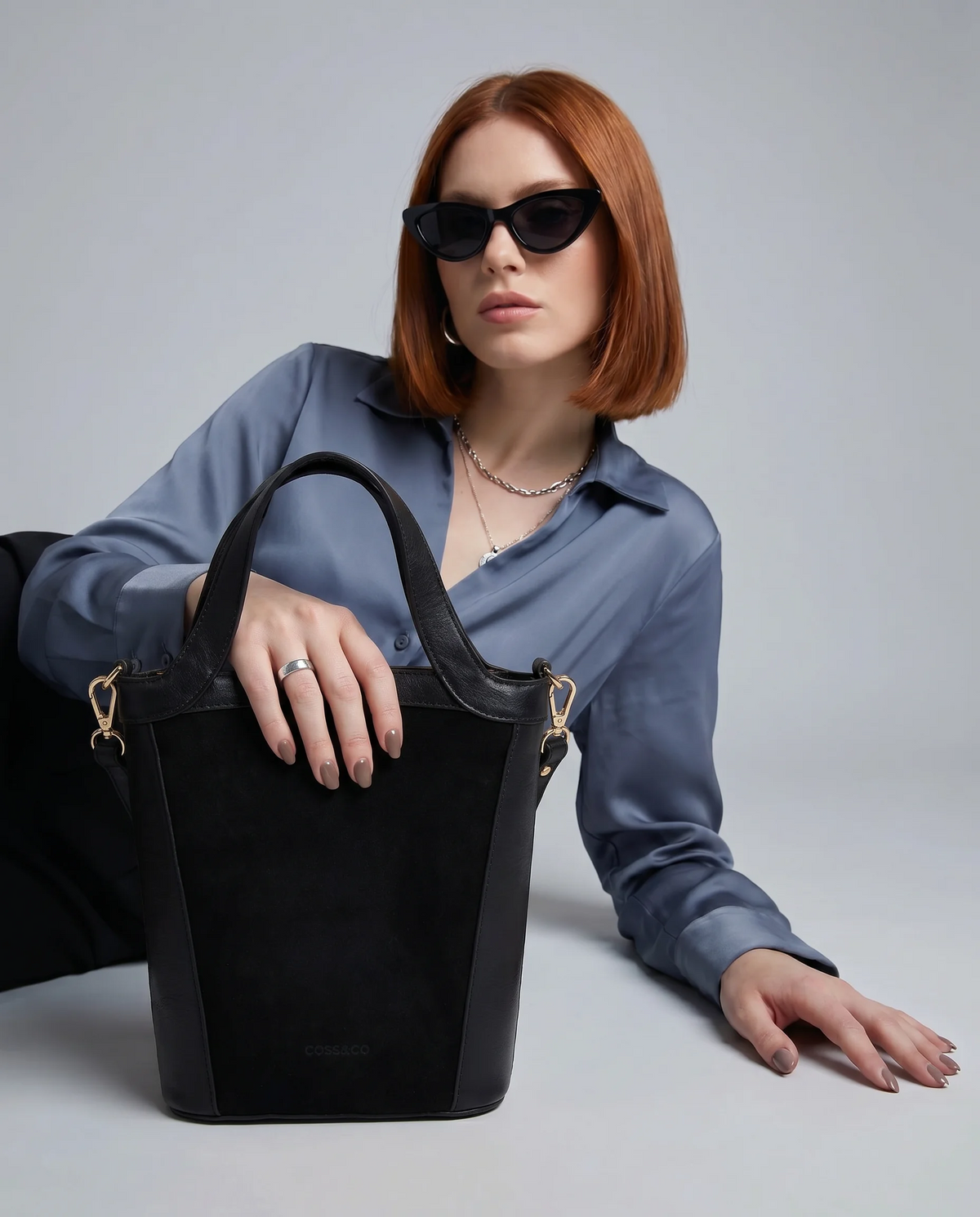 Parkwood Suede & Leather Crossbody Bag - Black