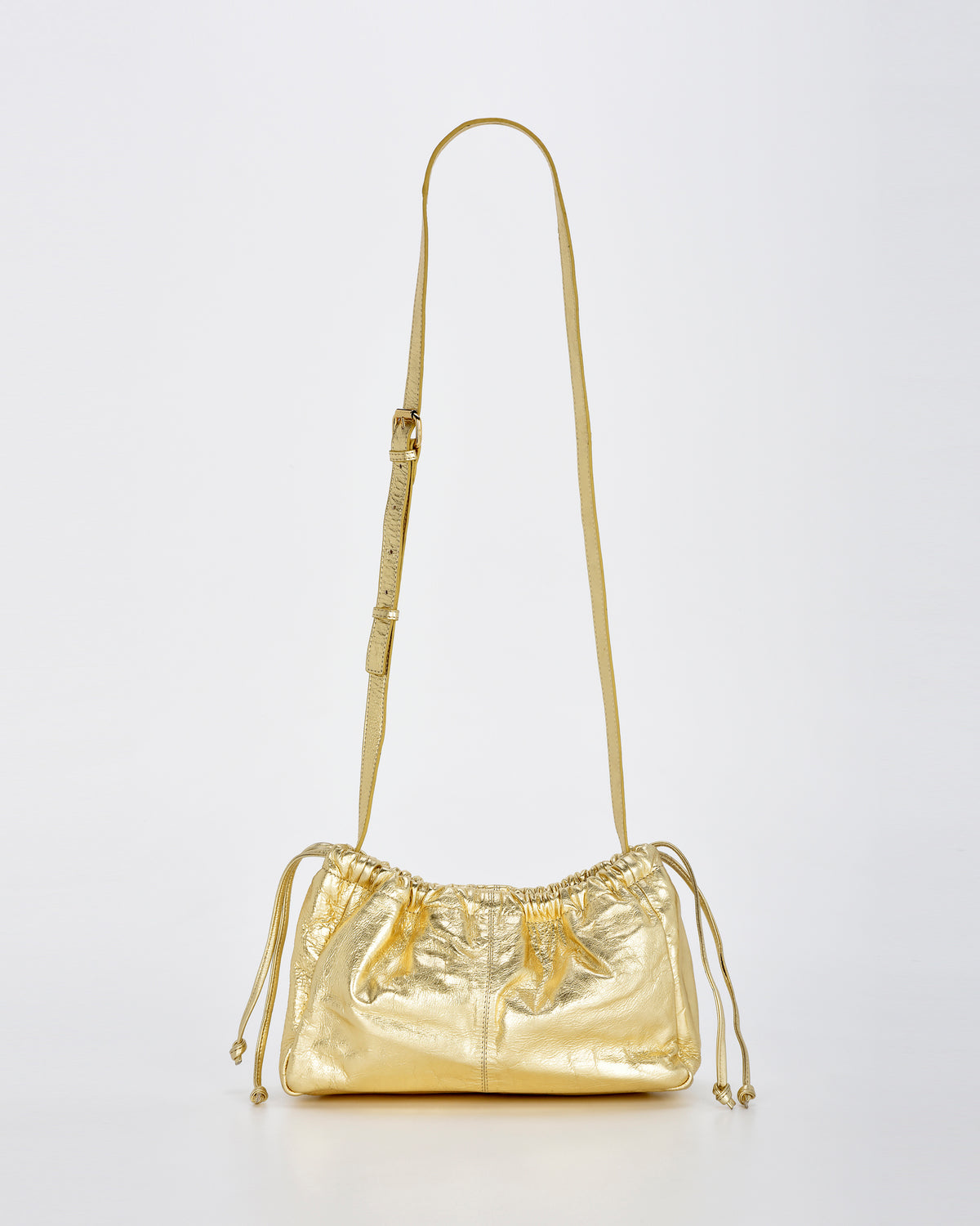 Halley Metallic Drawstring Crossbody