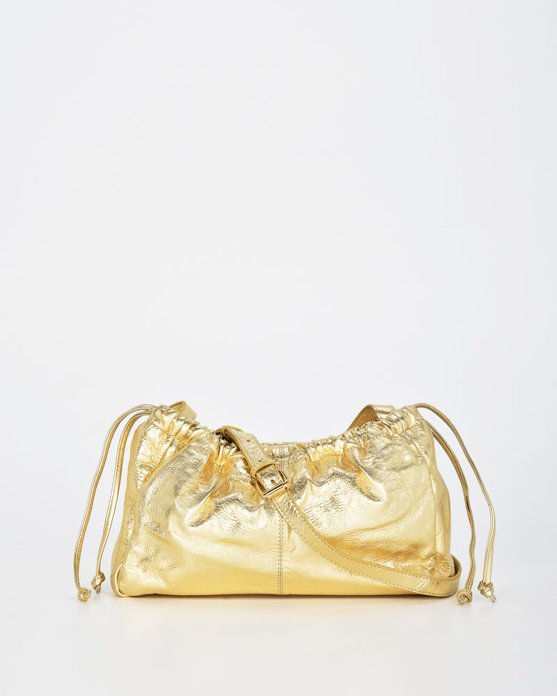 Halley Metallic Drawstring Crossbody