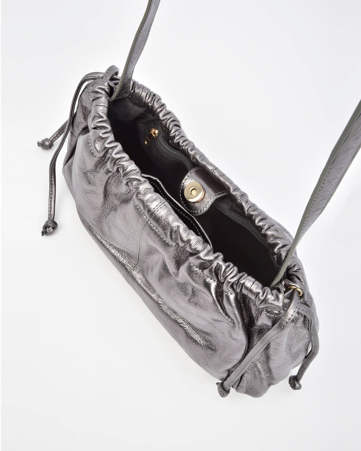 Halley Metallic Drawstring Crossbody