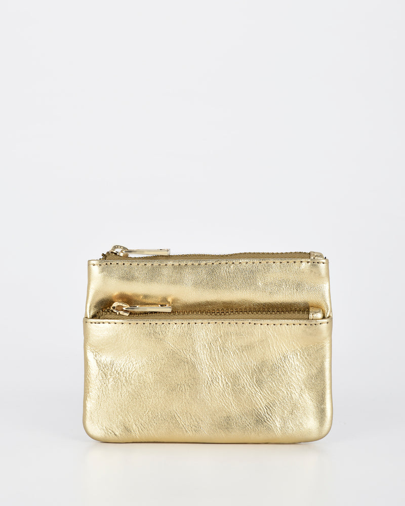 Comet Metallic Leather Card & Coin Purse