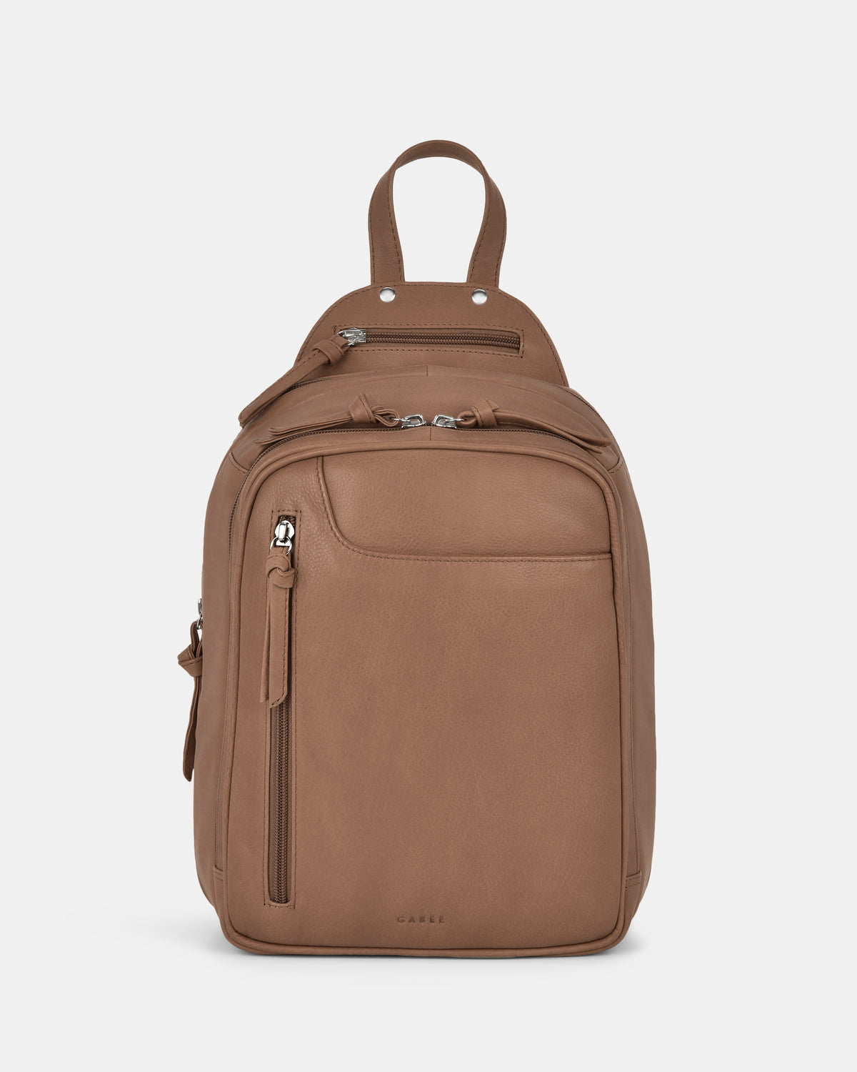 Emma Mini Leather Backpack - Taupe