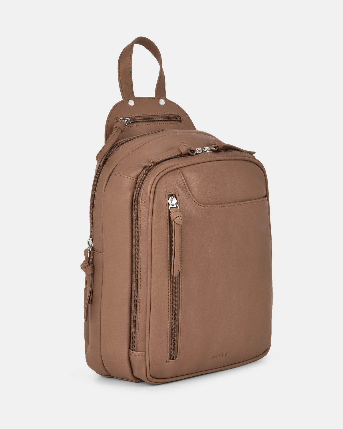 Emma Mini Leather Backpack - Taupe