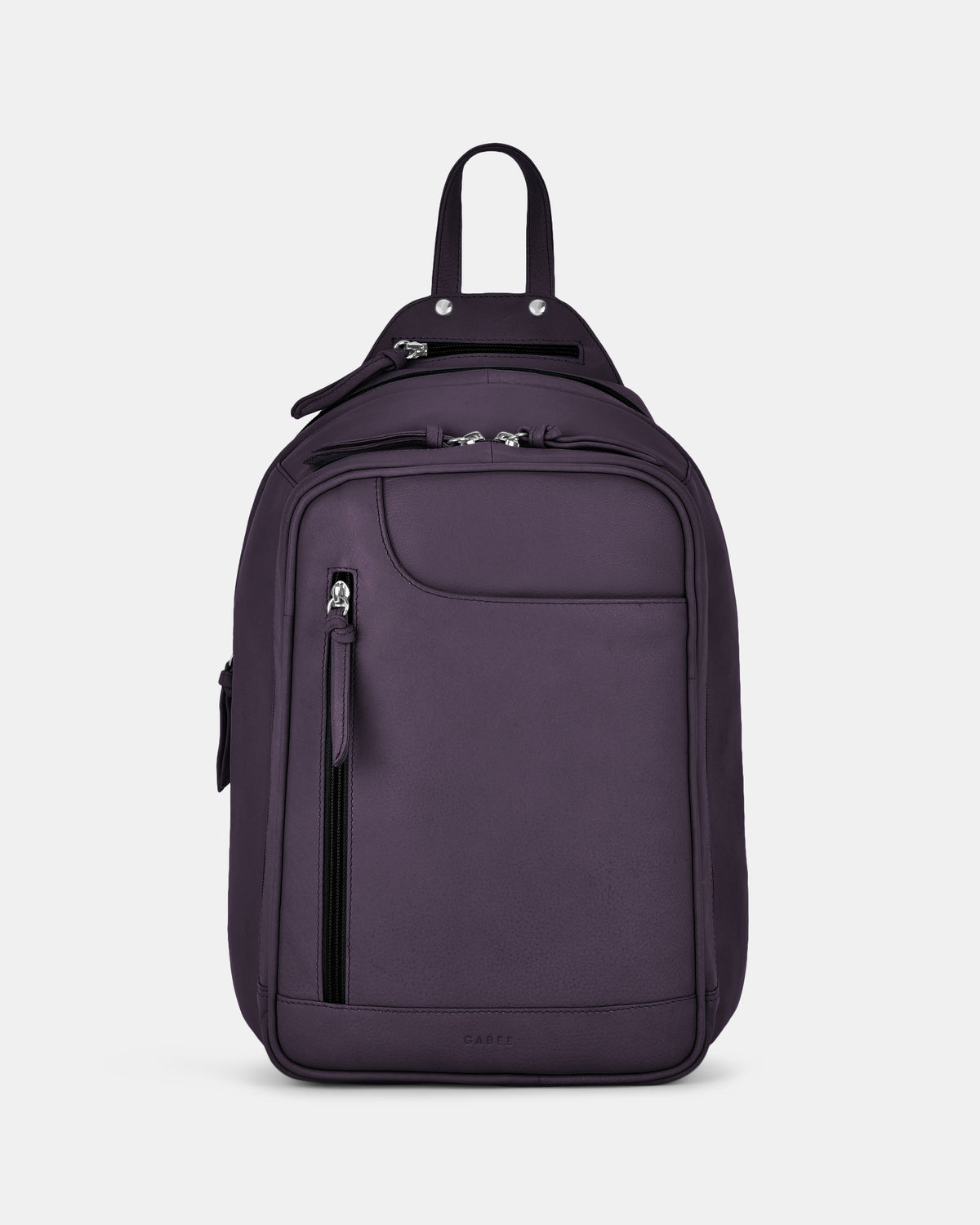 Emma Large Leather Backpack - Purple