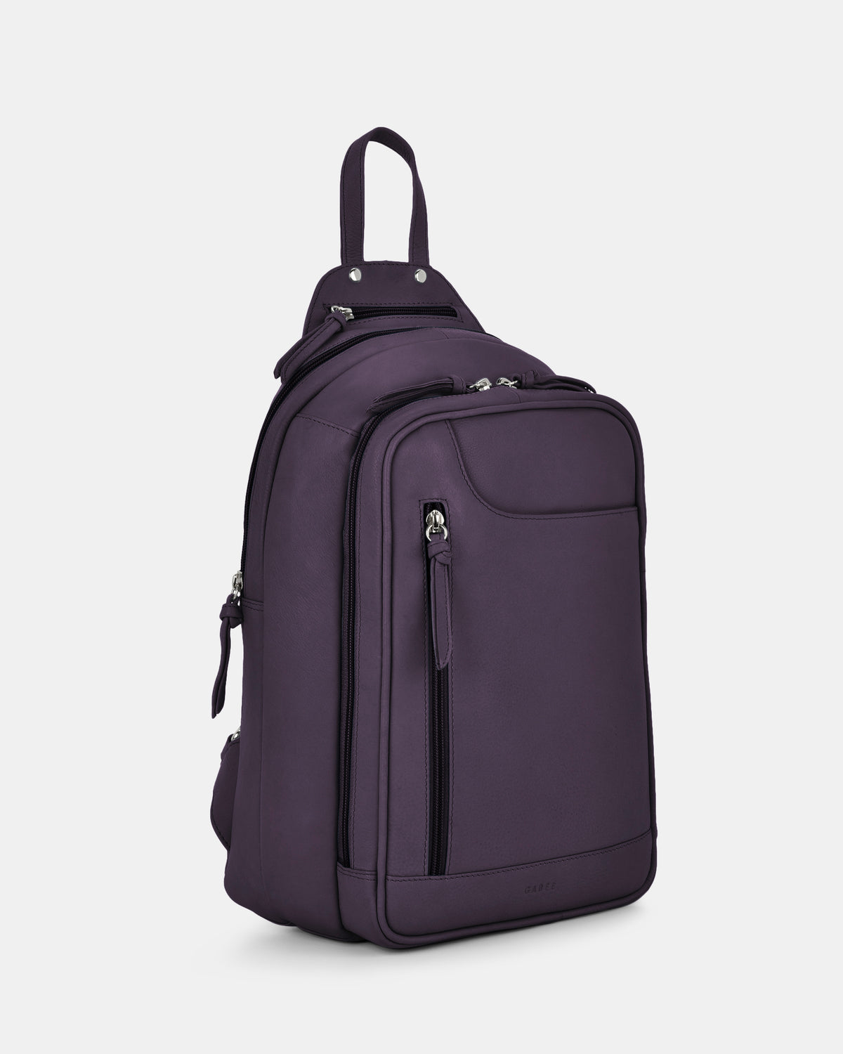 Emma Large Leather Backpack - Purple
