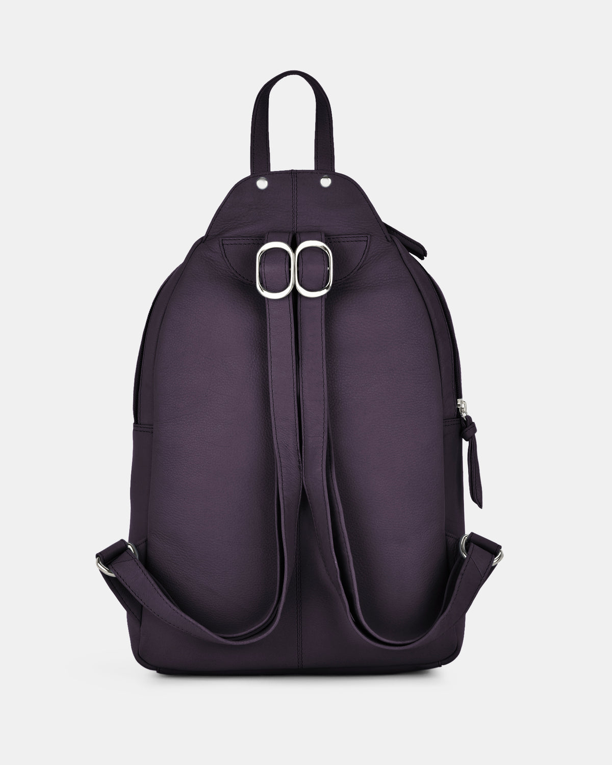 Emma Large Leather Backpack - Purple