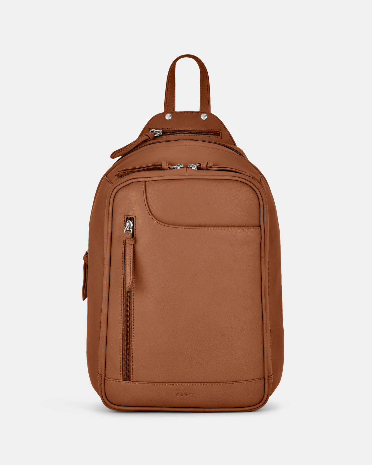 Emma Large Leather Backpack - Tan
